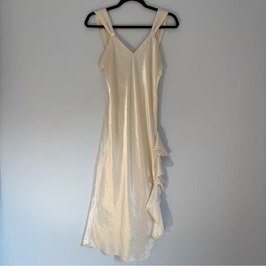 Victoria's Secret Cream Satin Fabric ivory slip S vintage